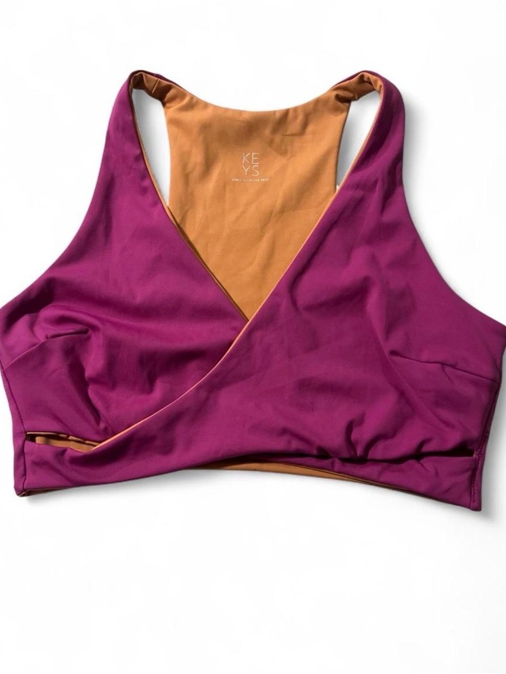 Athleta Alicia Keys Reversible Wrap Sports Bra - Magenta and Mustard